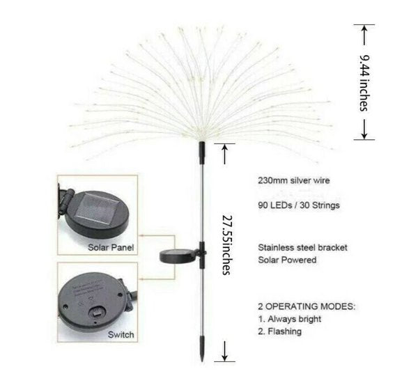 (🔥Summer Hot Sale 50% Off ) 🎁Waterproof Solar Garden Fireworks Lamp
