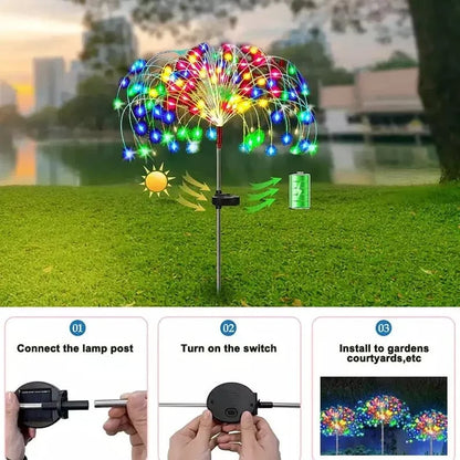 (🔥Summer Hot Sale 50% Off ) 🎁Waterproof Solar Garden Fireworks Lamp