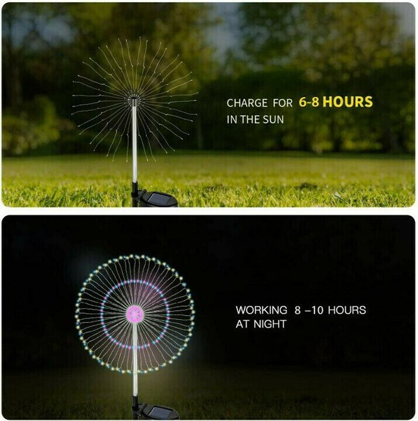 (🔥Summer Hot Sale 50% Off ) 🎁Waterproof Solar Garden Fireworks Lamp
