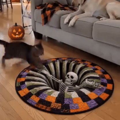 3D Haunted Vortex Round Halloween Rug