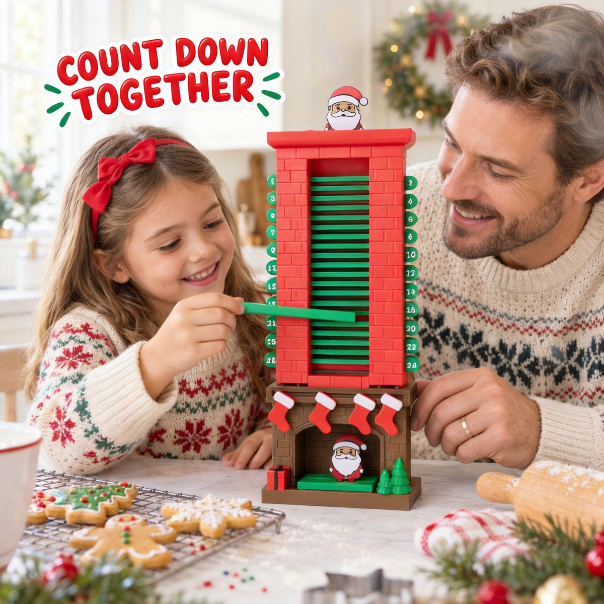 🎅 Mechanical Santa Chimney Christmas Countdown Calendar