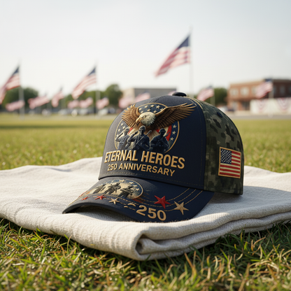 Eternal Heroes 250th Anniversary Commemorative Baseball Cap | Patriotic Veteran Tribute Hat