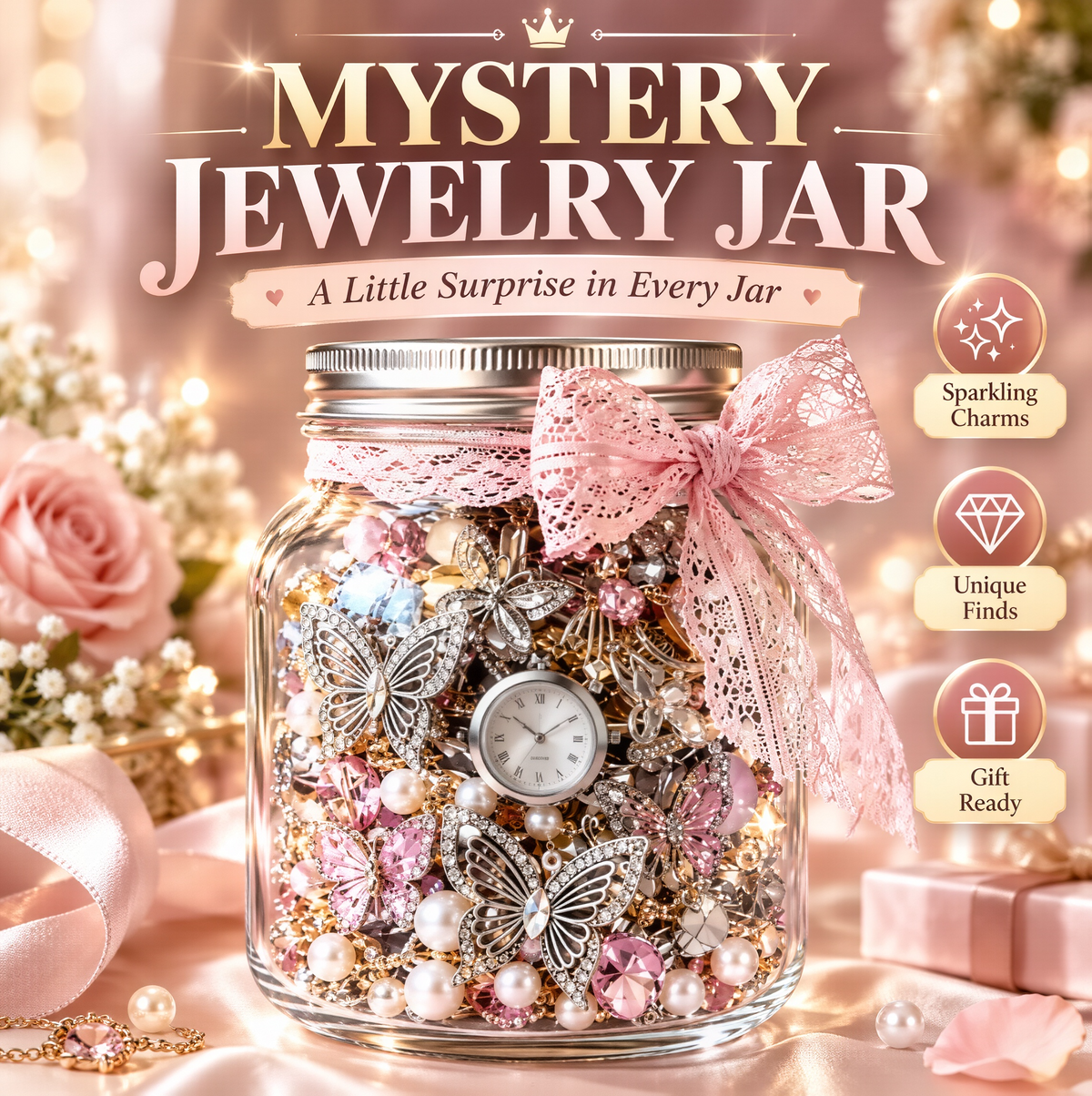 ✨ Mystery Jewelry Jar – Curated Sparkle Collection for a Beautiful Surprise