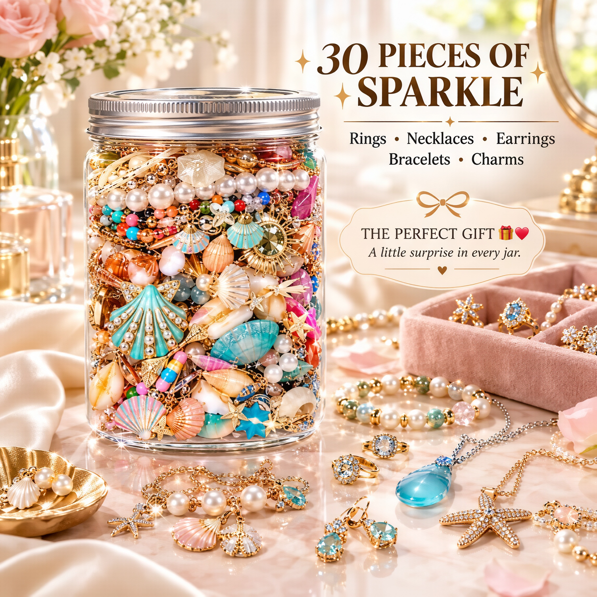 ✨ Mystery Jewelry Jar – Curated Sparkle Collection for a Beautiful Surprise
