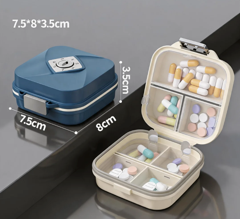 ✨7-Day Double Layer Moisture-Proof Travel Pill Box, Portable Weekly Pocket Medicine Organizer