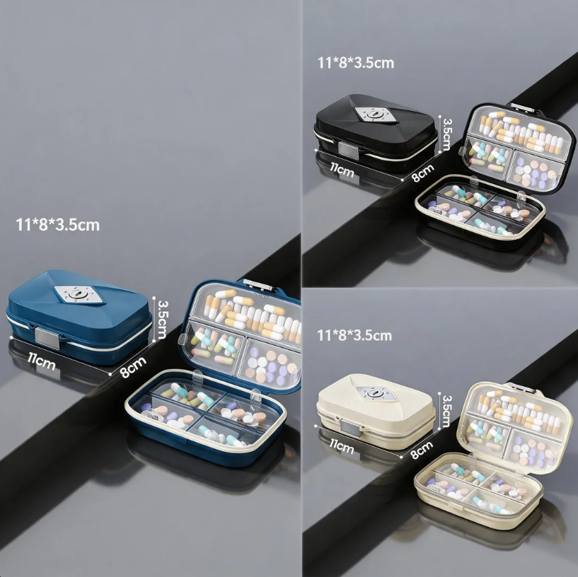 ✨7-Day Double Layer Moisture-Proof Travel Pill Box, Portable Weekly Pocket Medicine Organizer