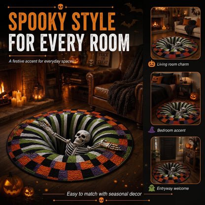 3D Haunted Vortex Round Halloween Rug