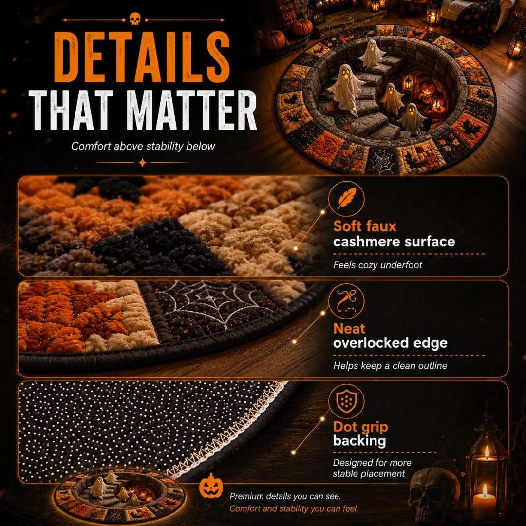 3D Haunted Vortex Round Halloween Rug