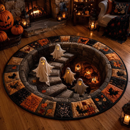 3D Haunted Vortex Round Halloween Rug