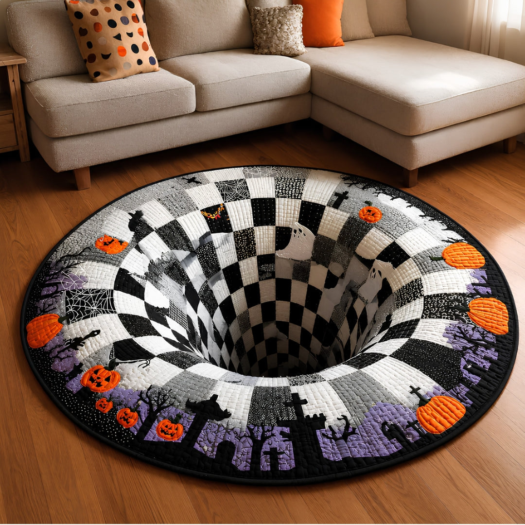 3D Haunted Vortex Round Halloween Rug