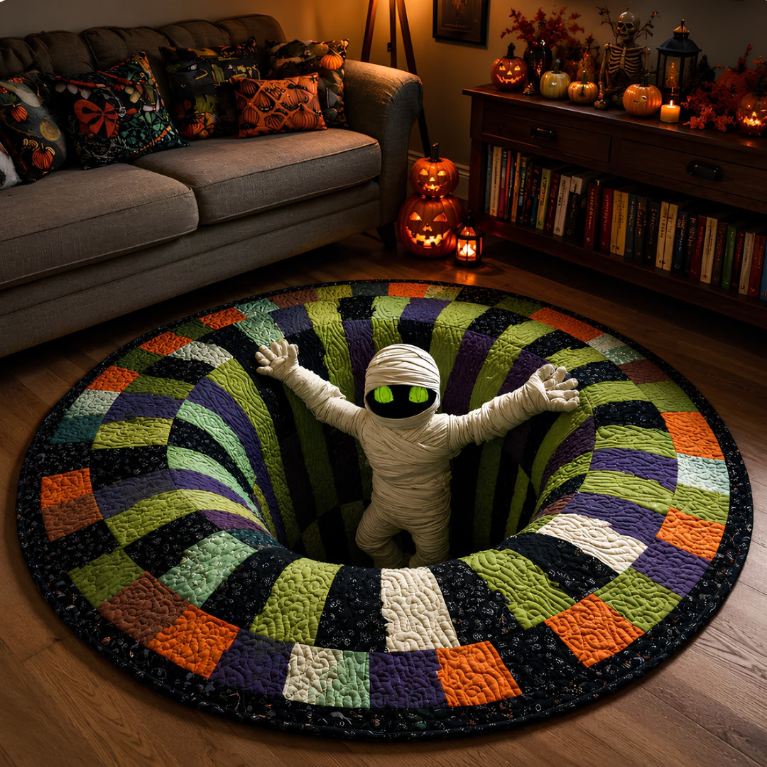 3D Haunted Vortex Round Halloween Rug