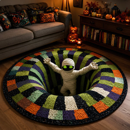 3D Haunted Vortex Round Halloween Rug