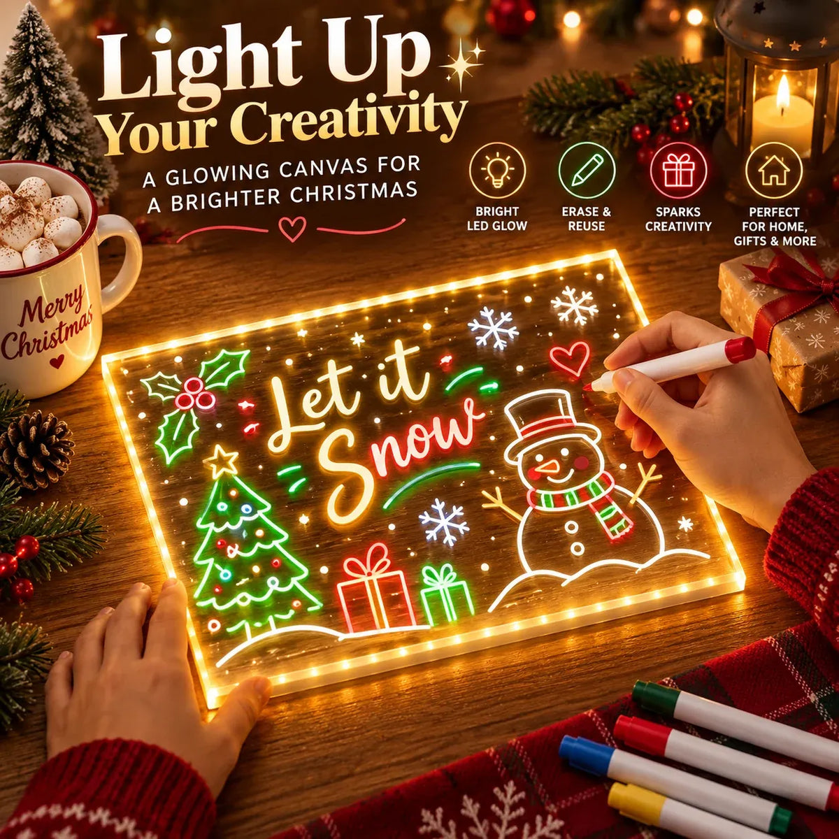 Creative Rewritable Acrylic LED Message Board