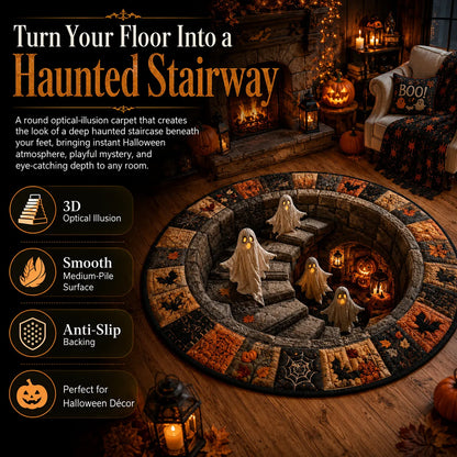 3D Haunted Vortex Round Halloween Rug