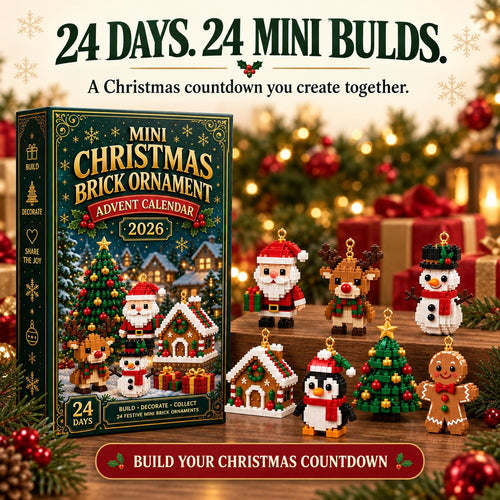 ⏳ Last day to save 50% – 🎄 24-Day Mini Christmas Ornament Advent Calendar | 24 unique festive buildable designs with hanging loops—perfect for decorating Christmas trees, wreaths, and holiday displays 🧱