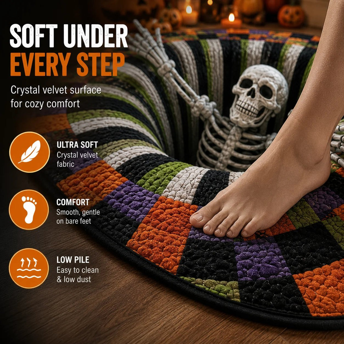 3D Haunted Vortex Round Halloween Rug