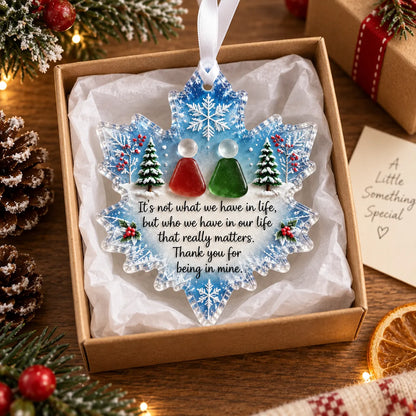 🔥LAST DAY 70% OFF ❄️Snowflake Sea Glass Ornament – A Meaningful Christmas Keepsake For Someone Special✨