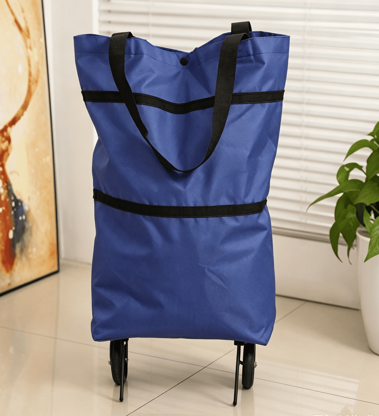 🌱✨ Limited Time 46% OFF✨ Collapsible Rolling Shopping Bag, Portable Foldable Wheeled Grocery Tote Bag Reusable Handbag For Supermarket Market Travel