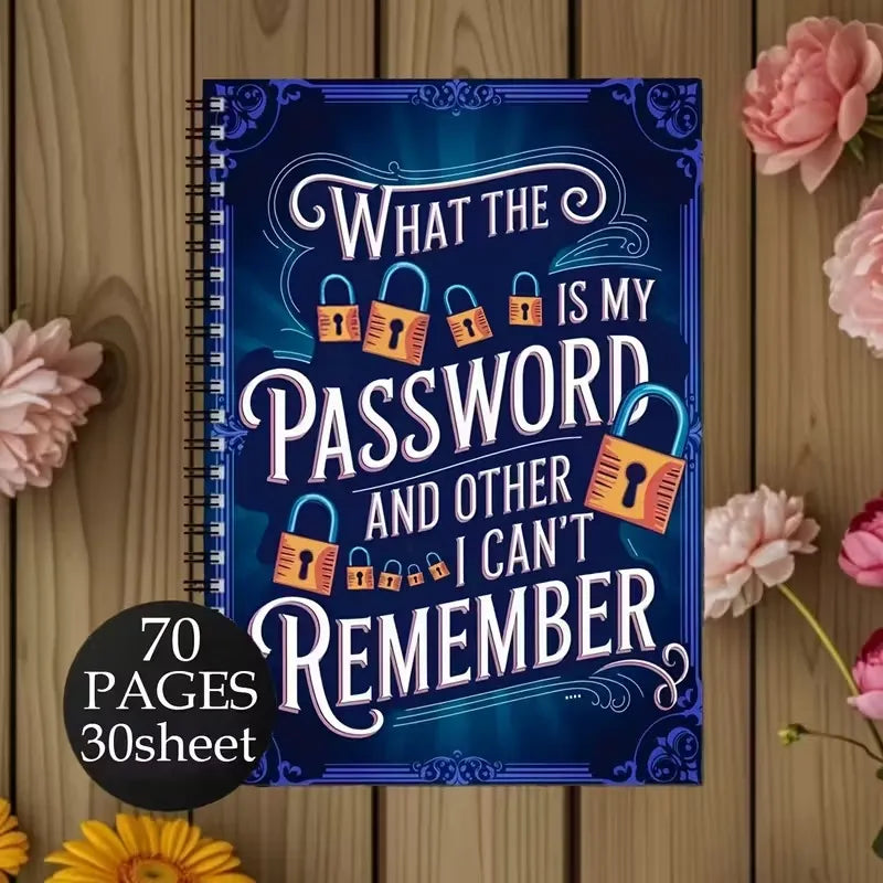 Funny blue password notebook cover