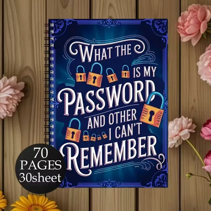 🔥Last Day 50% OFF - 📅Funny Password Notebook - Spiral Bound with Lock Icons & Funny Security Phrases✍️
