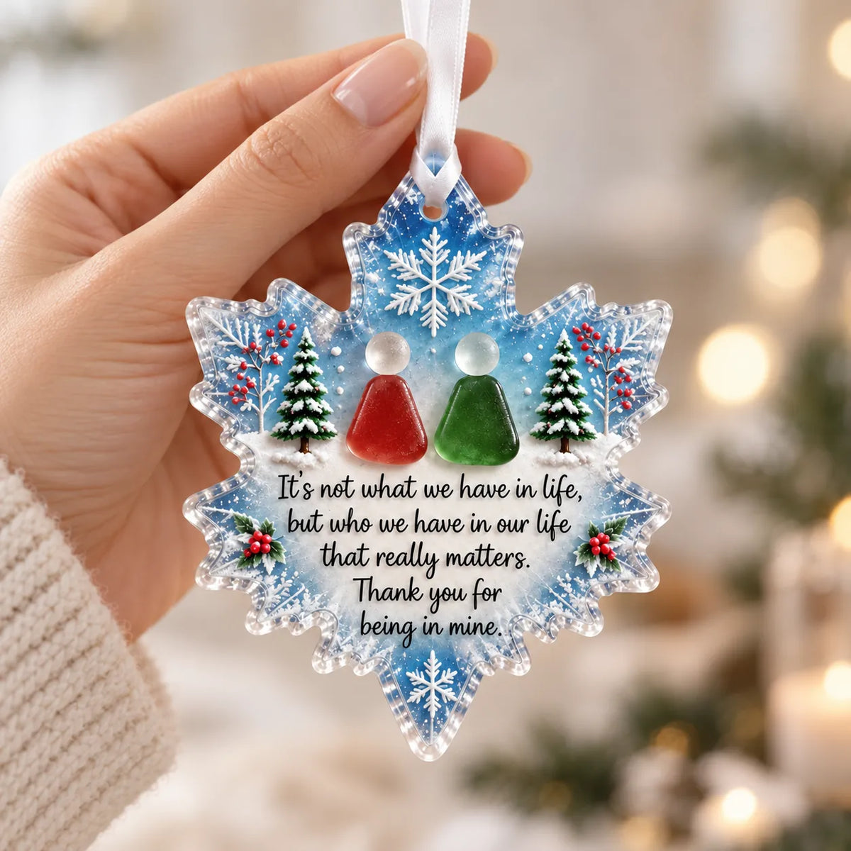 🔥LAST DAY 70% OFF ❄️Snowflake Sea Glass Ornament – A Meaningful Christmas Keepsake For Someone Special✨