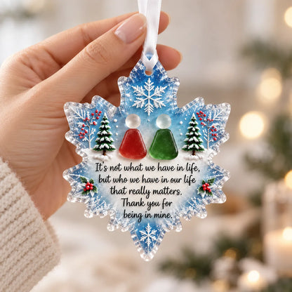 🔥LAST DAY 70% OFF ❄️Snowflake Sea Glass Ornament – A Meaningful Christmas Keepsake For Someone Special✨