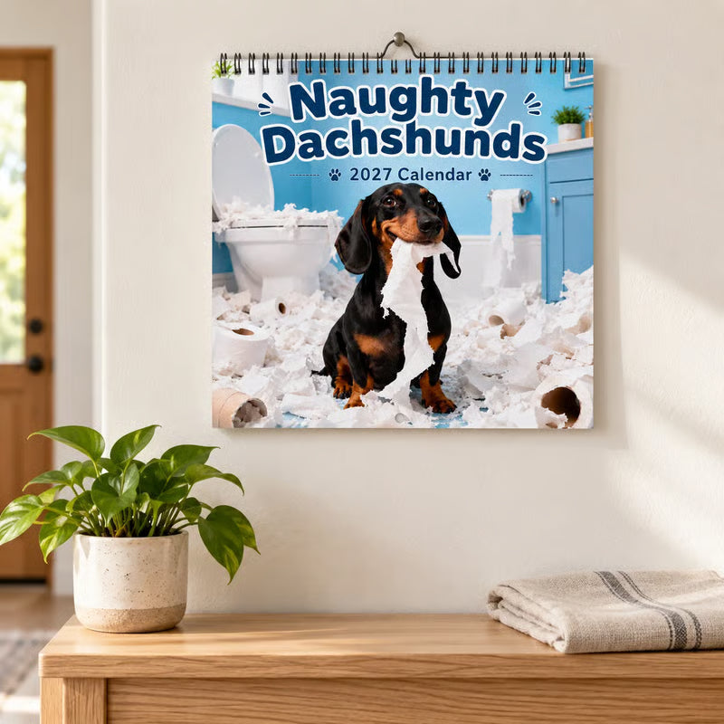 🐶Naughty Dachshunds 2027 Wall Calendar📅