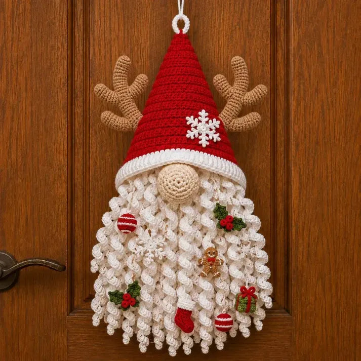 Christmas Reindeer Gnome crochet hanger