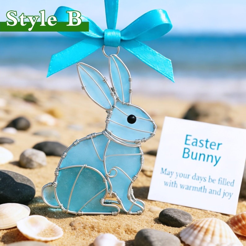 Easter Wire Wrapped Sea Glass Pendants