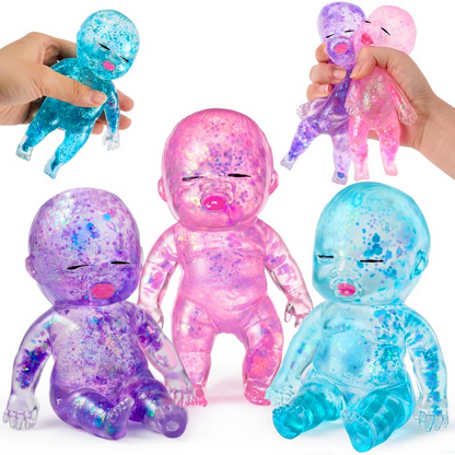 Baby Squishy Glitter Toy - Slow Rising Sensory Fidget Tool, Kids Toys, Desk Fidget Buddy
