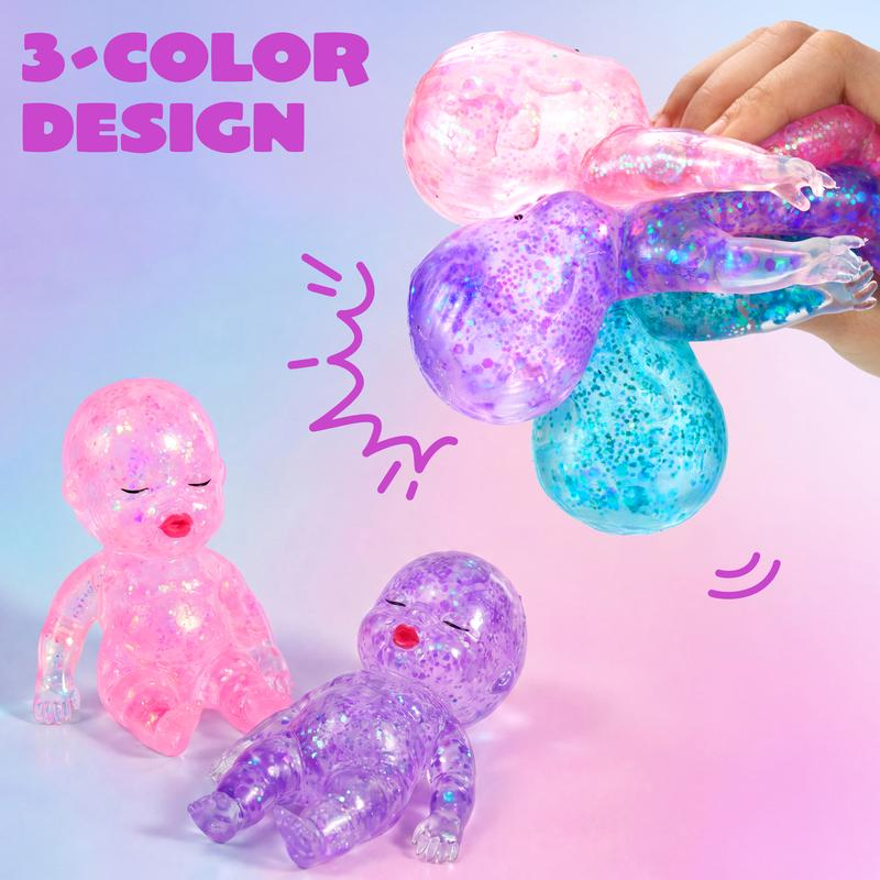 Baby Squishy Glitter Toy - Slow Rising Sensory Fidget Tool, Kids Toys, Desk Fidget Buddy