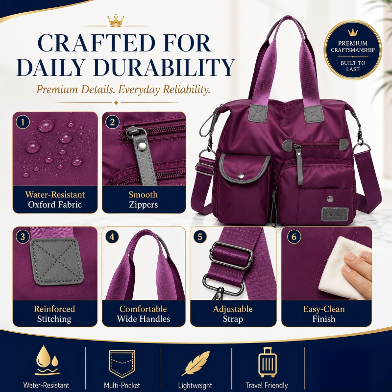 Last Day Discount 62% Off - Waterproof Tote Bag – 3-Way Carry & Spacious Organization