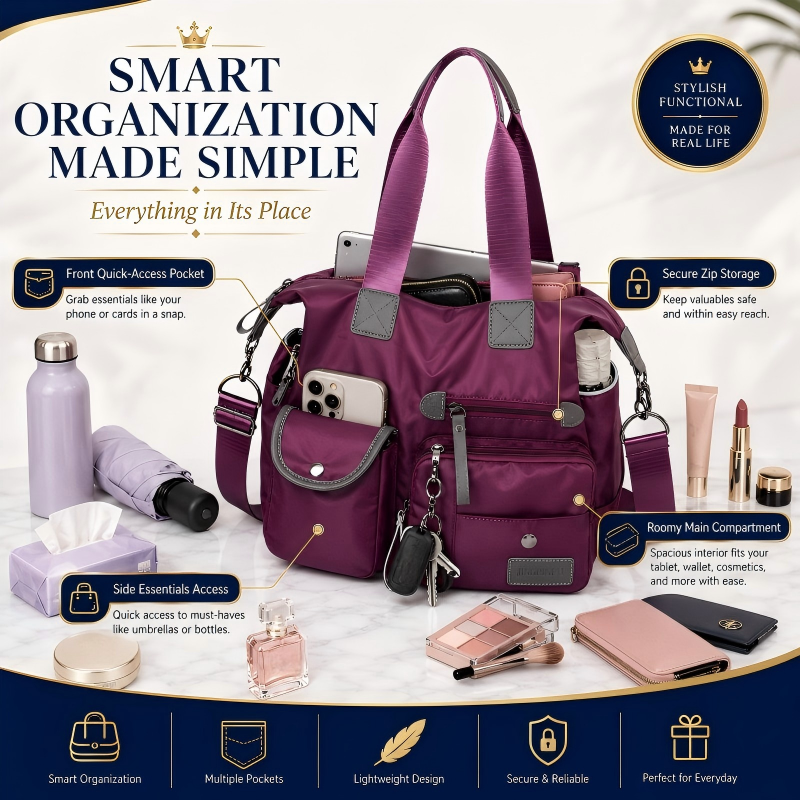 Last Day Discount 62% Off - Waterproof Tote Bag – 3-Way Carry & Spacious Organization