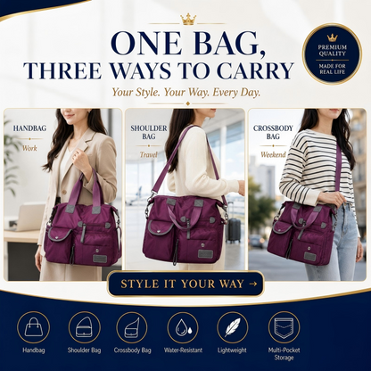 Last Day Discount 62% Off - Waterproof Tote Bag – 3-Way Carry & Spacious Organization