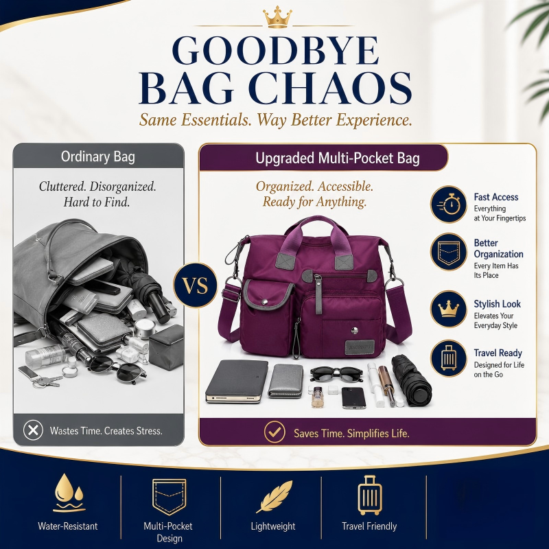Last Day Discount 62% Off - Waterproof Tote Bag – 3-Way Carry & Spacious Organization