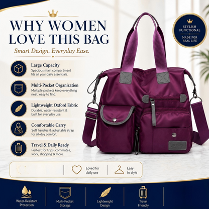 Last Day Discount 62% Off - Waterproof Tote Bag – 3-Way Carry & Spacious Organization