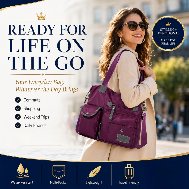 Last Day Discount 62% Off - Waterproof Tote Bag – 3-Way Carry & Spacious Organization