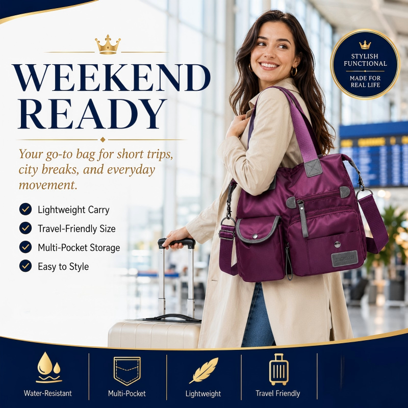 Last Day Discount 62% Off - Waterproof Tote Bag – 3-Way Carry & Spacious Organization