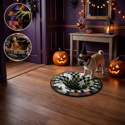3D Haunted Vortex Round Halloween Rug