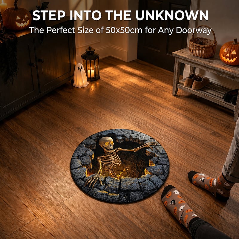 3D Haunted Vortex Round Halloween Rug