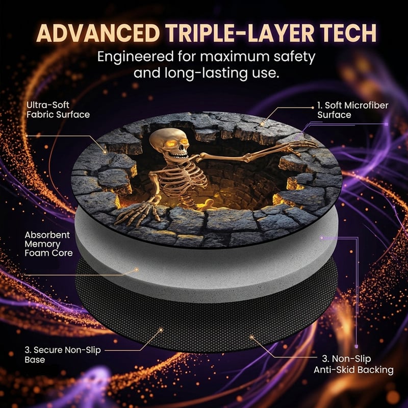 3D Haunted Vortex Round Halloween Rug
