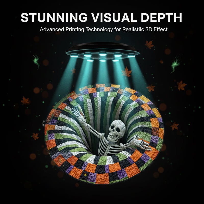 3D Haunted Vortex Round Halloween Rug